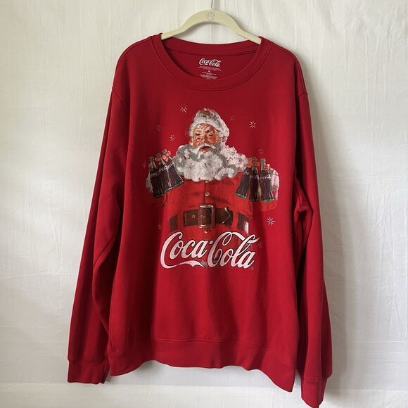 Vintage Coca-Cola Santa Claus Sweatshirt XL Holiday Christmas Crewneck - Picture 1 of 6